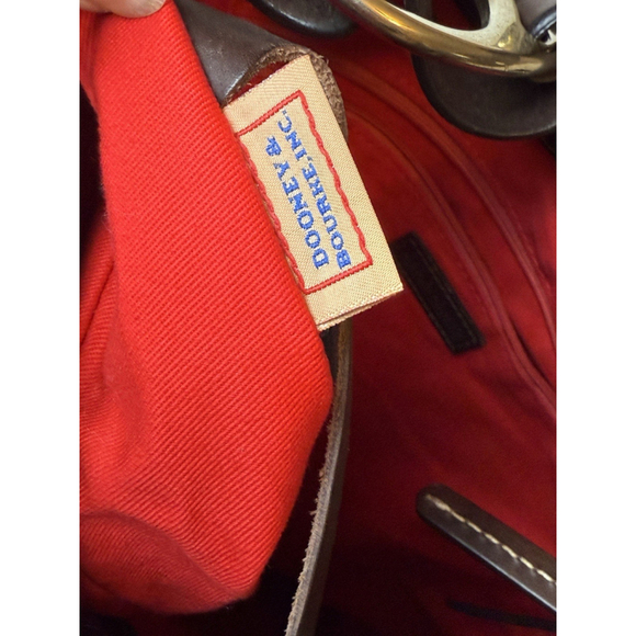 Dooney Bourke Hobo Brown Cognac Calf Hair Crescent Leather Satchel Bag - Picture 13 of 15